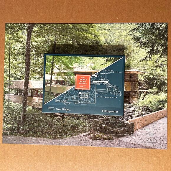 Frank Lloyd Wright Fallingwater Double Sided 500 Piece Puzzle - Complete - Picture 4 of 9